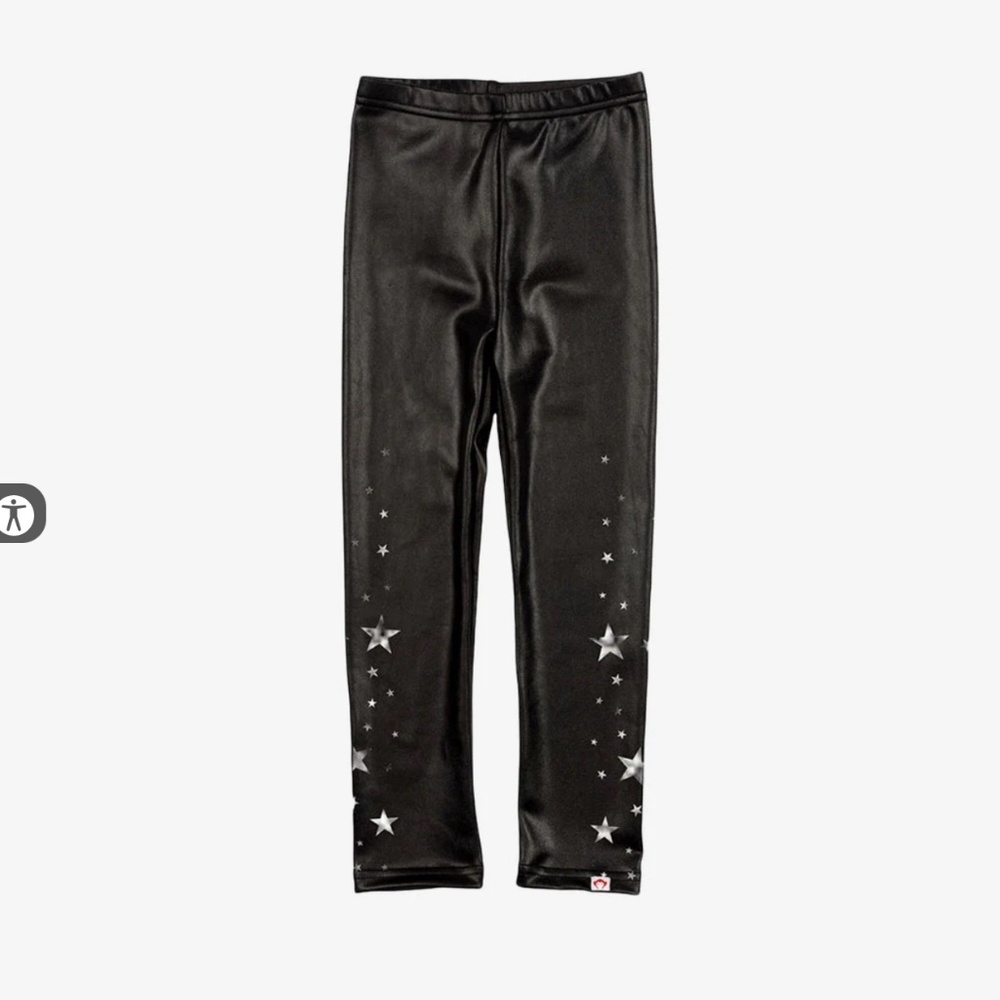 Appaman Leggings Midnight Stars - Faux Leather